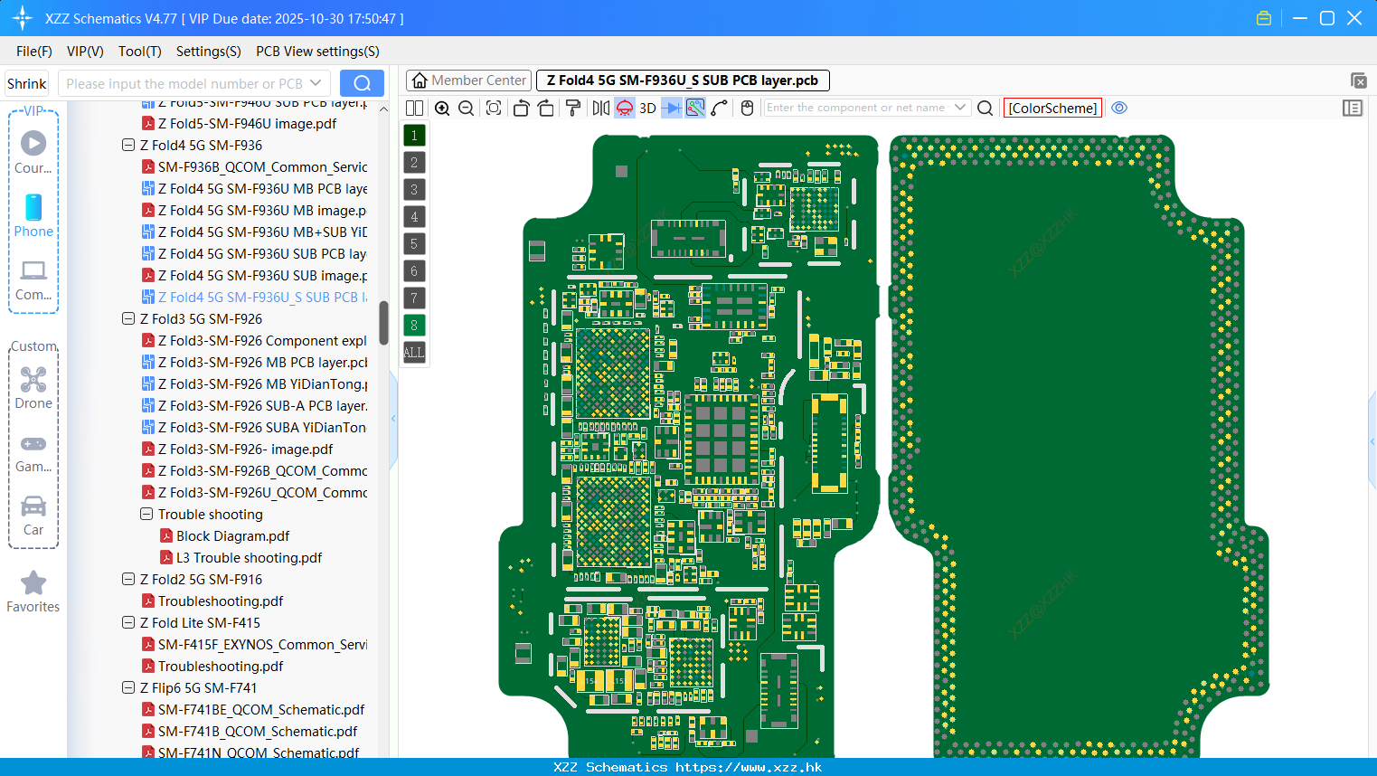 Samsung Z Fold4 5G SM-F936U_S SUB PCB Layer